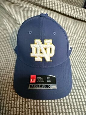 Under Armour Navy Blue Notre Dame Logo Baseball Cap
